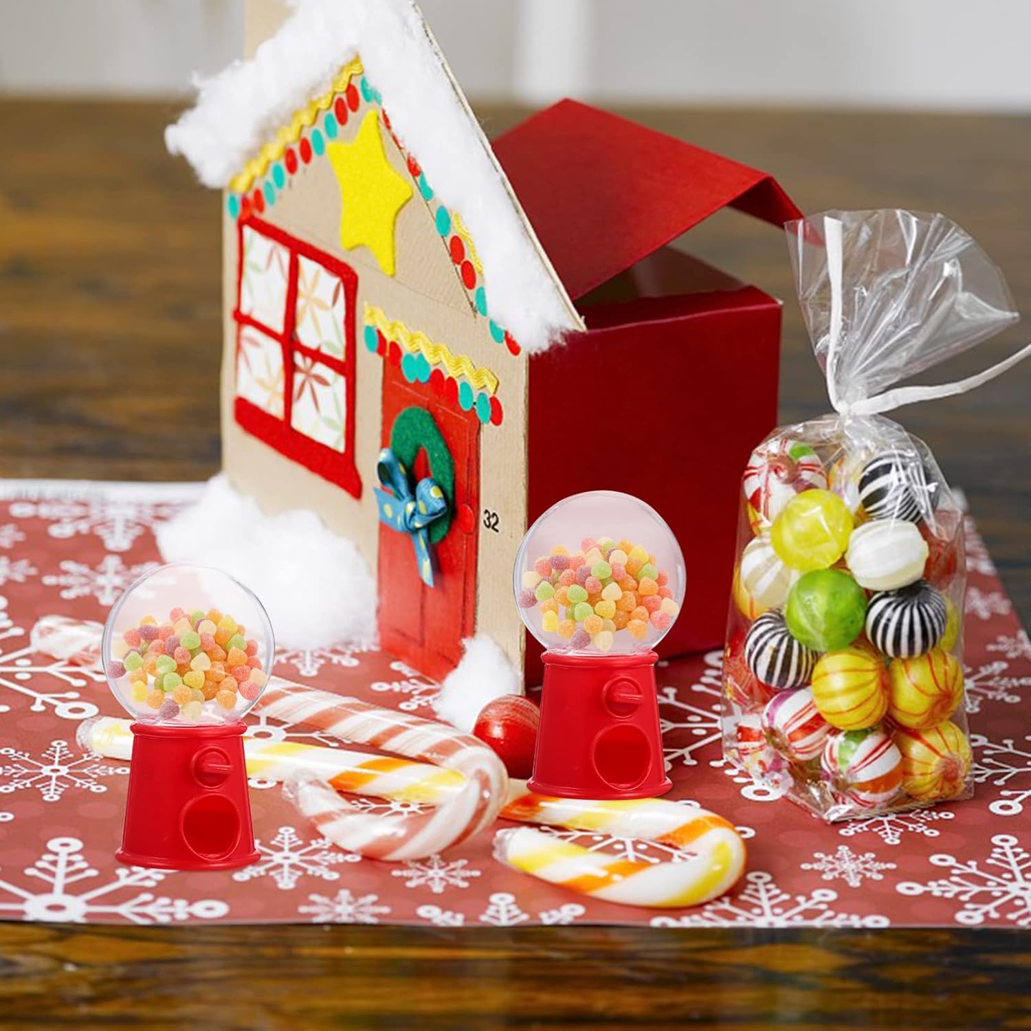 Toddmomy 12 unidades de plástico mini dispensador de caramelos de plástico máquinas de chicles pequeña máquina de chicles Adornment Party Candy