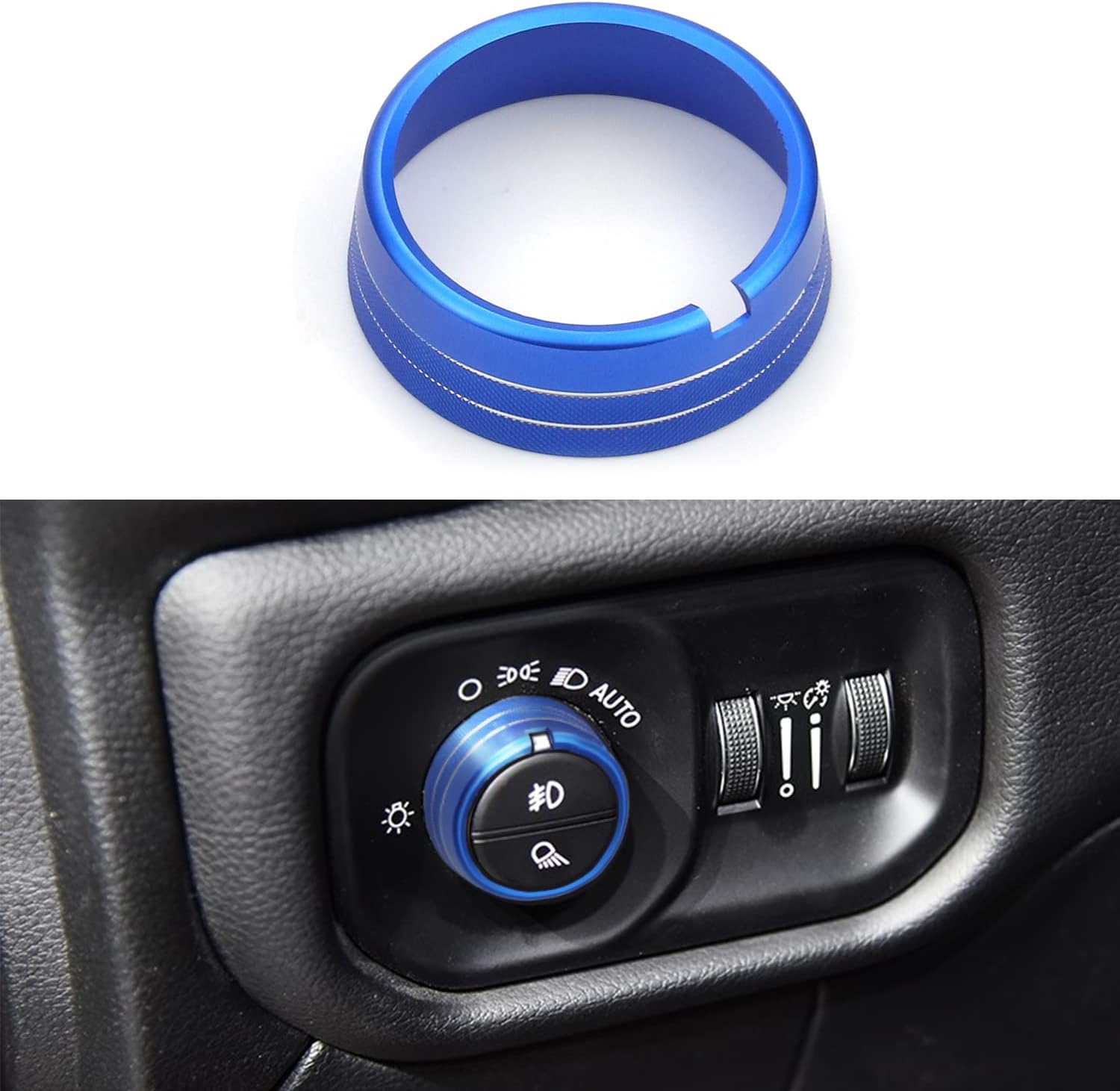 Cubiertas de perilla para decoración interior de automóvil, accesorios para interruptor de faros delanteros y palanca de cambios, cubierta de