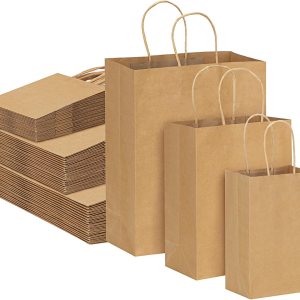 Moretoes 150 bolsas de papel con asas de varios tamaños, bolsas de regalo de papel kraft a granel, bolsas de papel marrón para pequeñas empresas, Moretoes 150 bolsas de papel con asas de varios tamaños, bolsas de regalo de papel kraft a granel, bolsas de papel marrón para pequeñas empresas,