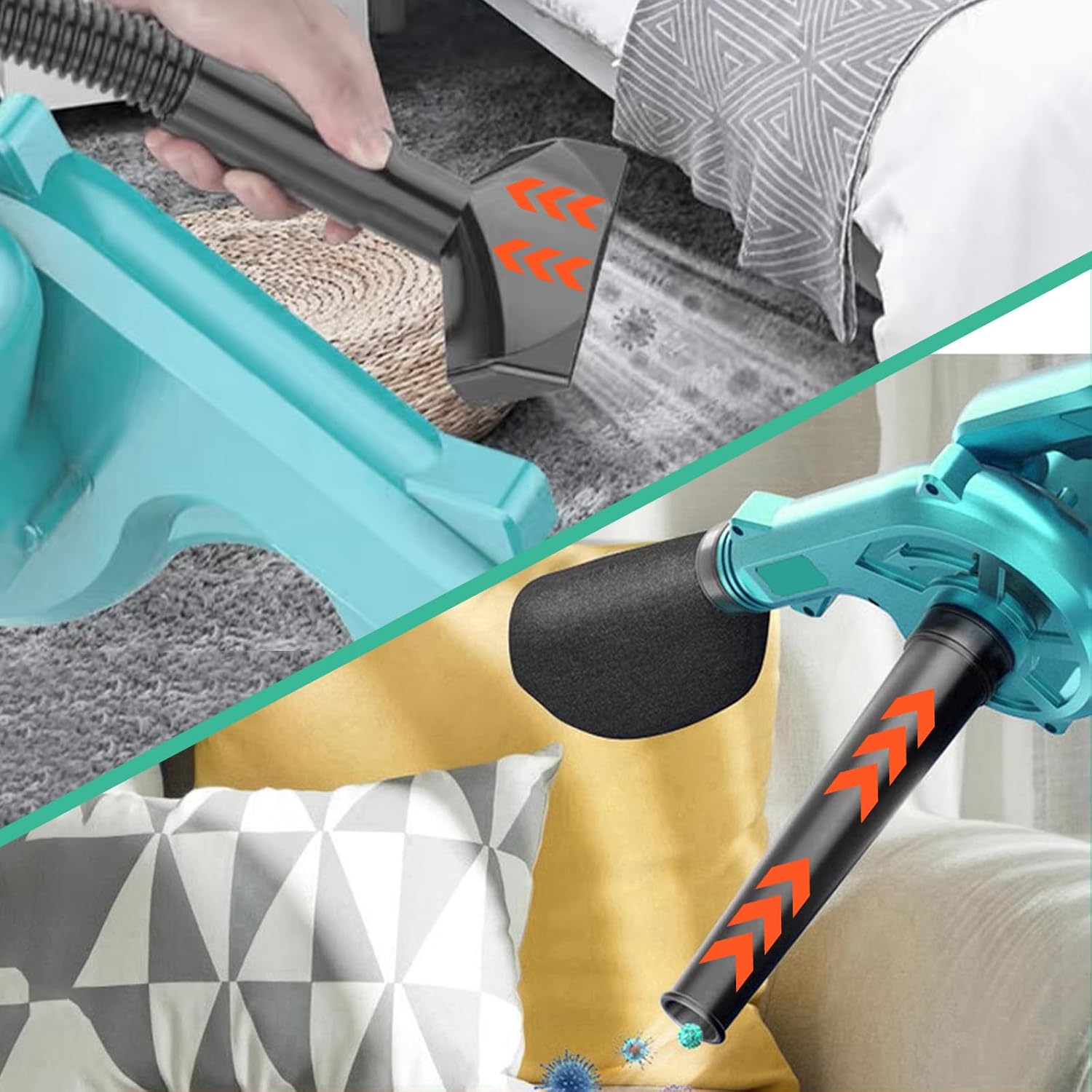 Soplador de hojas inalámbrico para batería Makita de 18 V, soplador de aire eléctrico para lugar de trabajo de 130 MPH, soplador eléctrico de mango