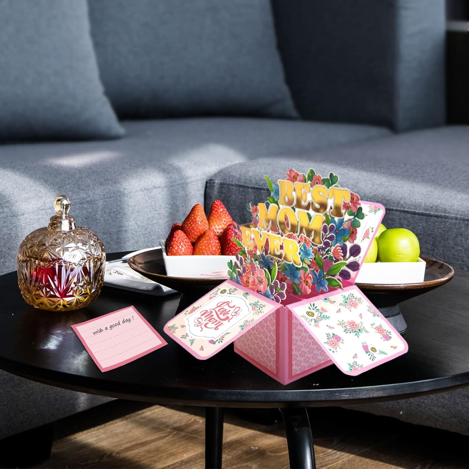 Tarjeta del día de la madre, tarjetas emergentes 3D, tarjetas de regalo de la mejor mamá del mundo, tarjetas de felicitación de papel con tarjeta de
