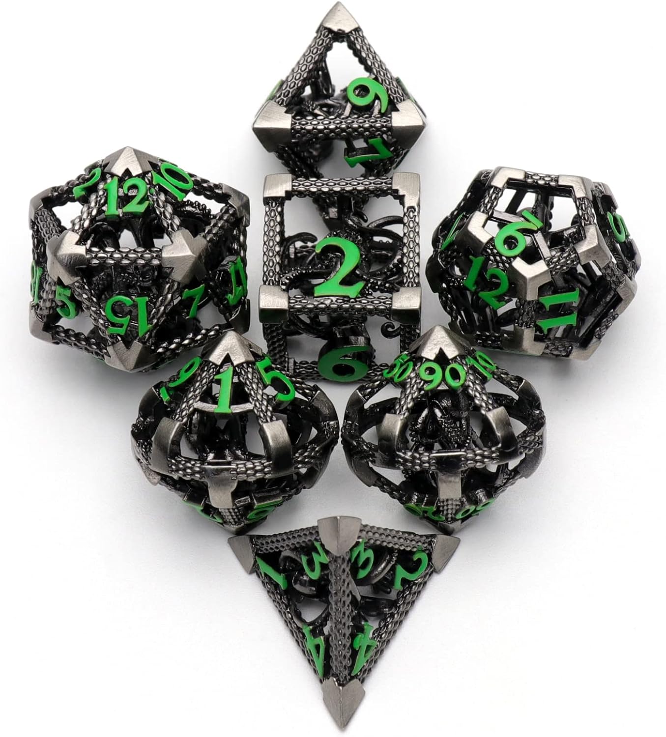 DND – Juego de dados poliédricos de metal de Dungeons and Dragons para juegos de rol, dados HNCCESG Hollow Cthulhu, dados D y D para juegos de mesa,