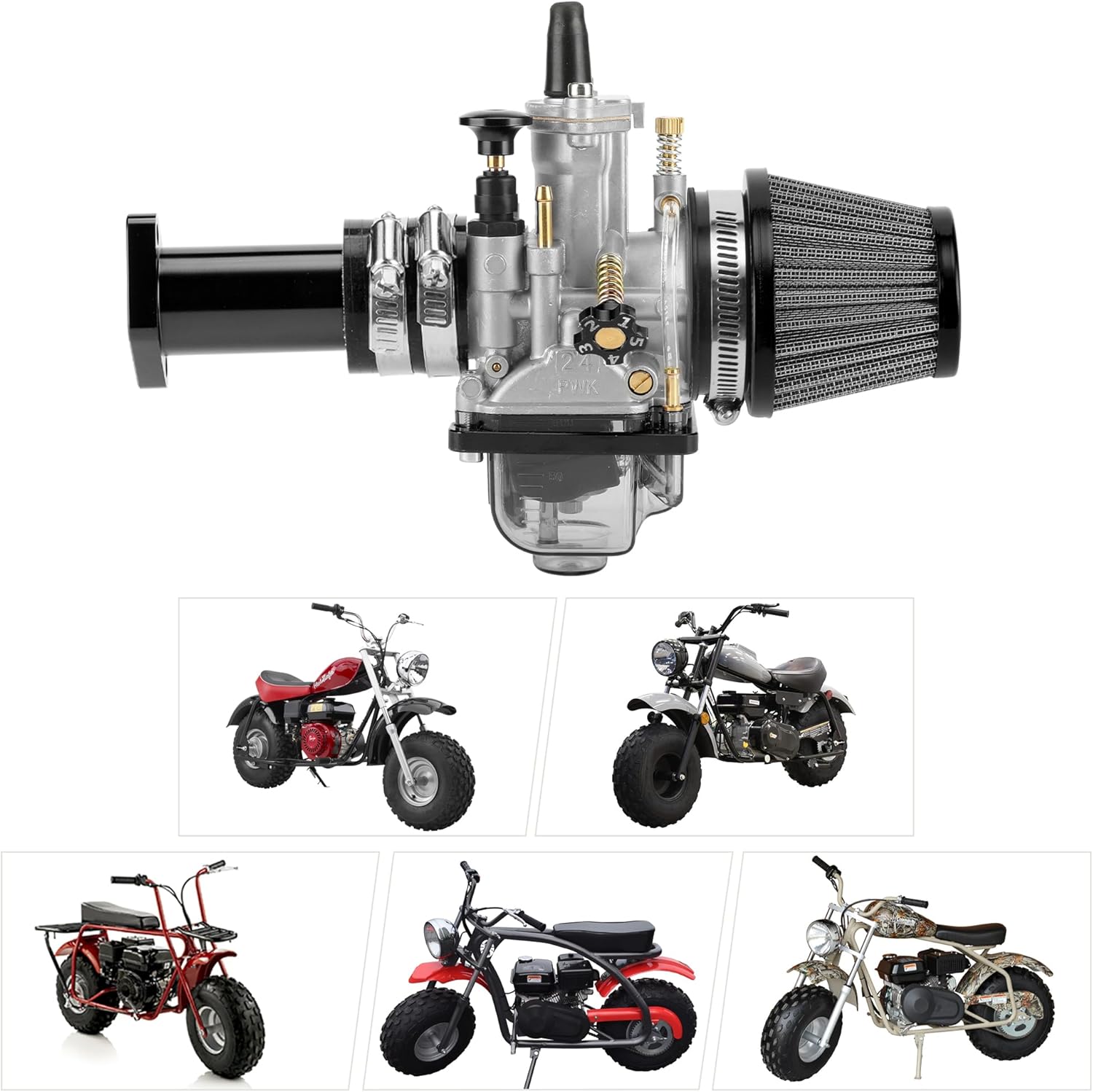 GREHUA Mejora PWK 0.945 in Carburador Filtro de Aire Colector de Tubo de Admisión para Coleman CT200U BT200X CT200U-ex Predator 212cc 196cc GX160
