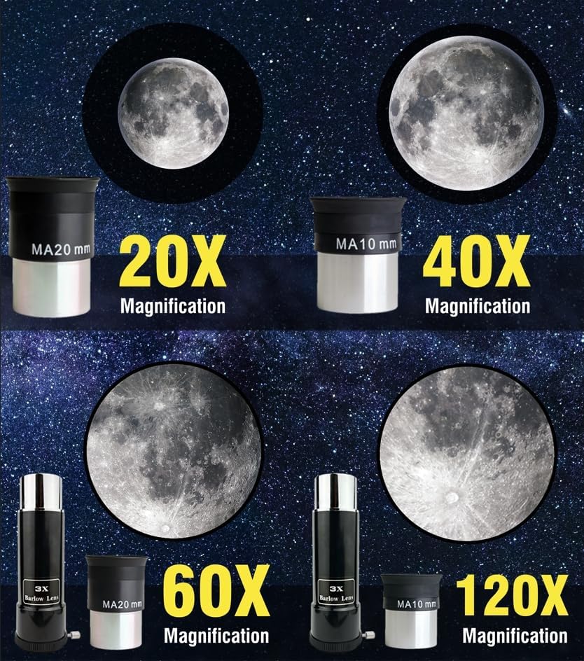SpectrumOI Telescopio para niños, telescopio para adultos, regalos de astronomía, telescopio profesional, telescopio refractor de primera calidad