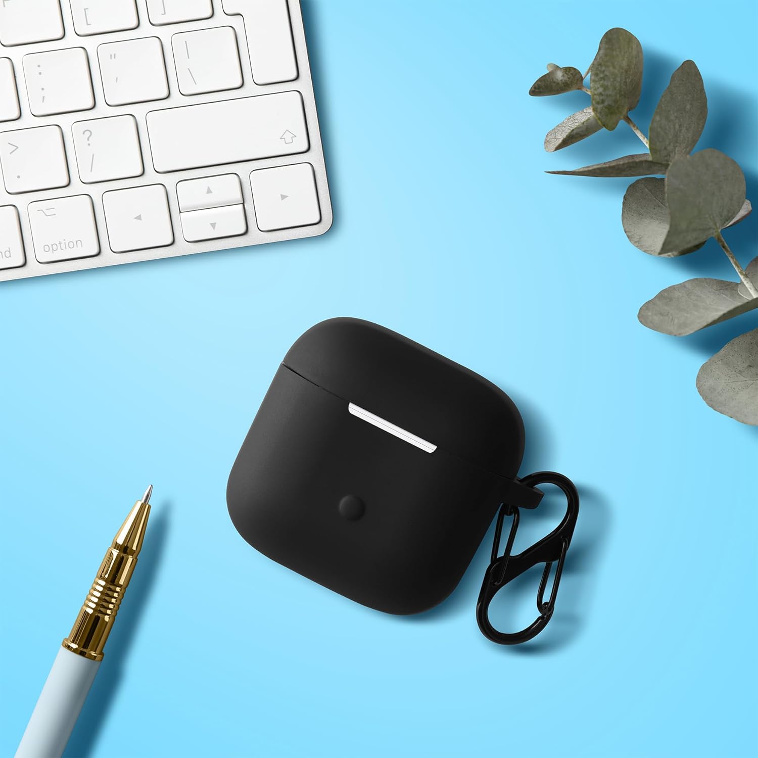 kwmobile Funda de silicona compatible con Xiaomi Redmi Buds 3 – Funda adhesiva con clip – Negro