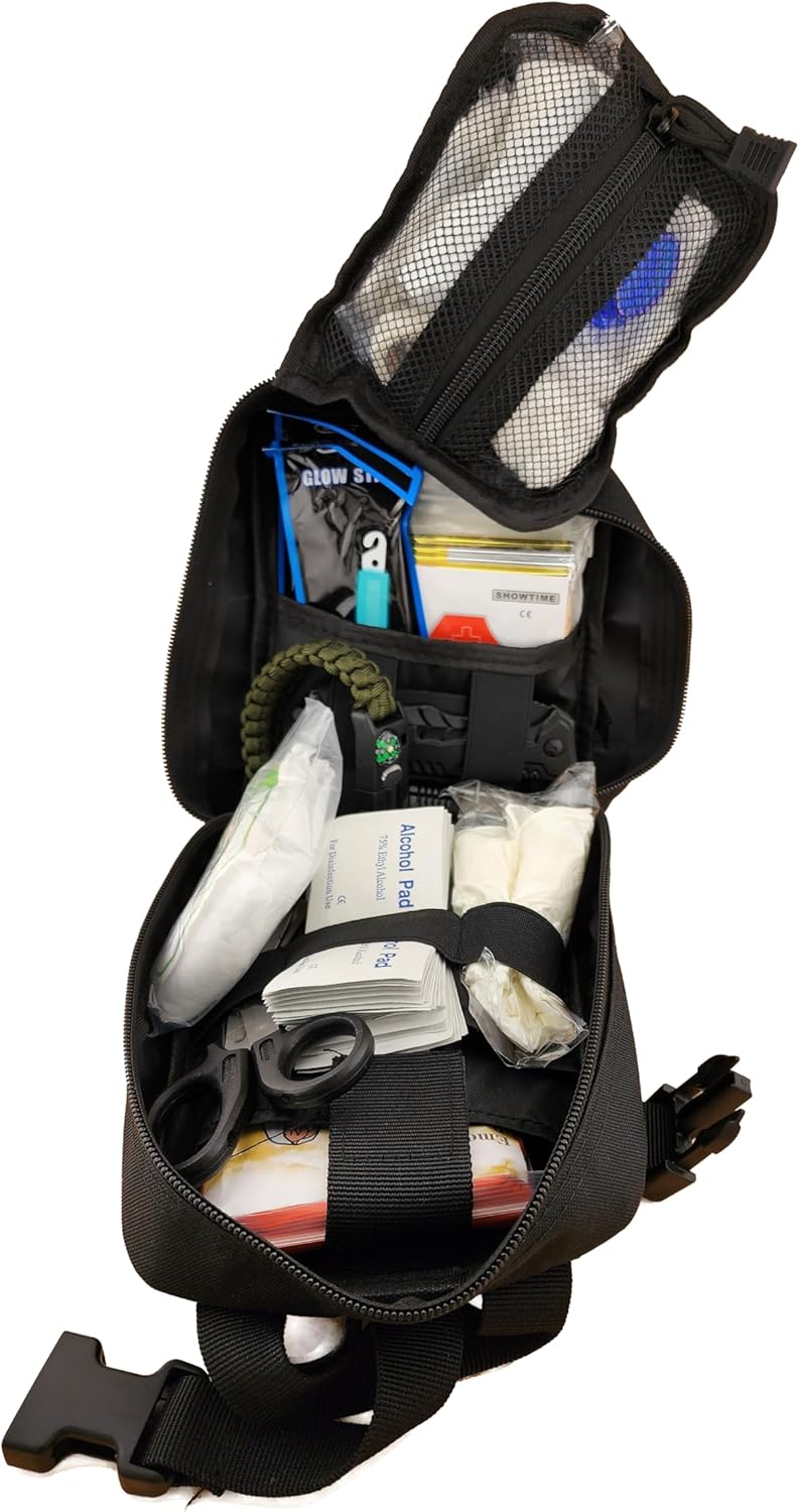 150+ Kit táctico de supervivencia y medicina Kit de primeros auxilios de emergencia Equipo de salida con kit de senderismo Molle Survival Desastre