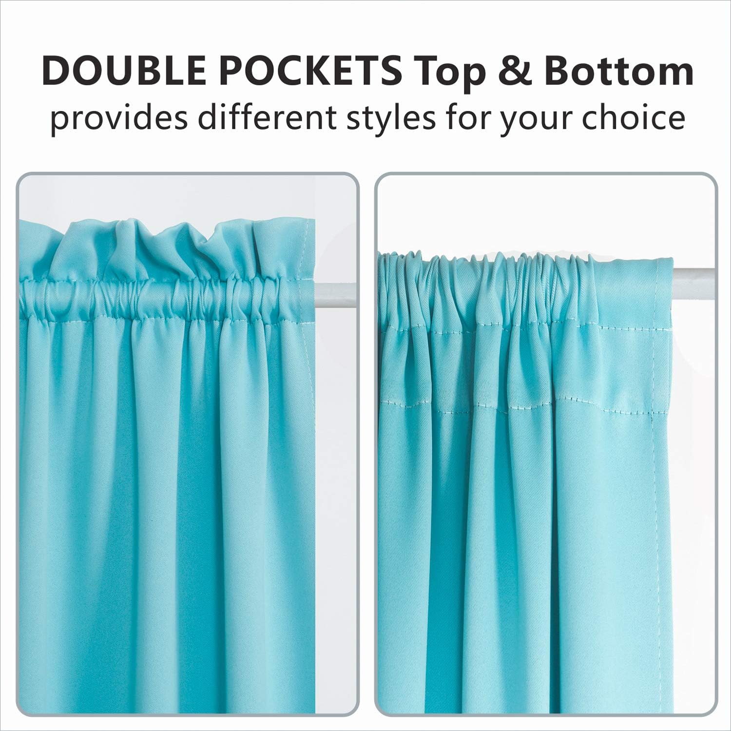 Aquazolax Paneles de cortina corredizos de cristal para puerta, Cortinas opacas sólidas con aislamiento térmico de alta calidad, cortinas opacas de