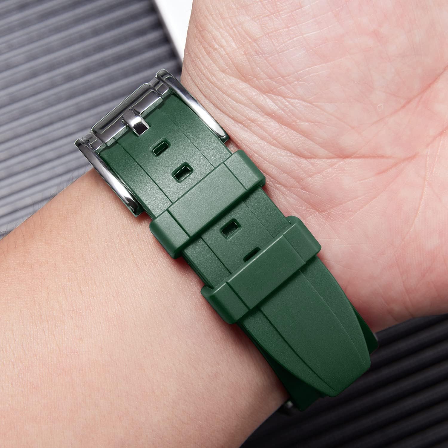 BINLUN Correas de reloj de silicona de liberación rápida, correas de reloj de goma de repuesto de 0.709 in, 0.748 in, 0.787 in, 0.827 in, 0.866 in,
