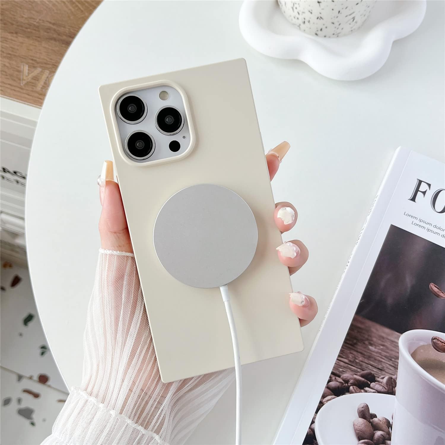 Cocomii Funda cuadrada compatible con iPhone 13 Pro Max, compatible con MagSafe, silicona, lujosa, delgada, mate, suave al tacto, microfibra,