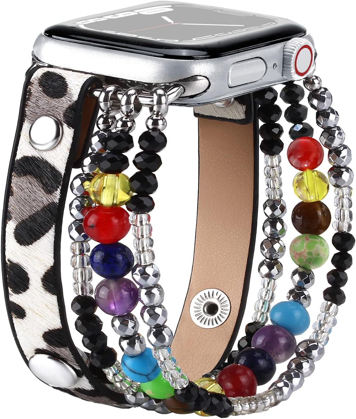 BOKIIWAY Correa de reloj de piedra con cuentas compatible con Apple Watch de 1.496 in1.575 in1.614 in1.654 in1.732 in1.772 in1.929 in  Correa de