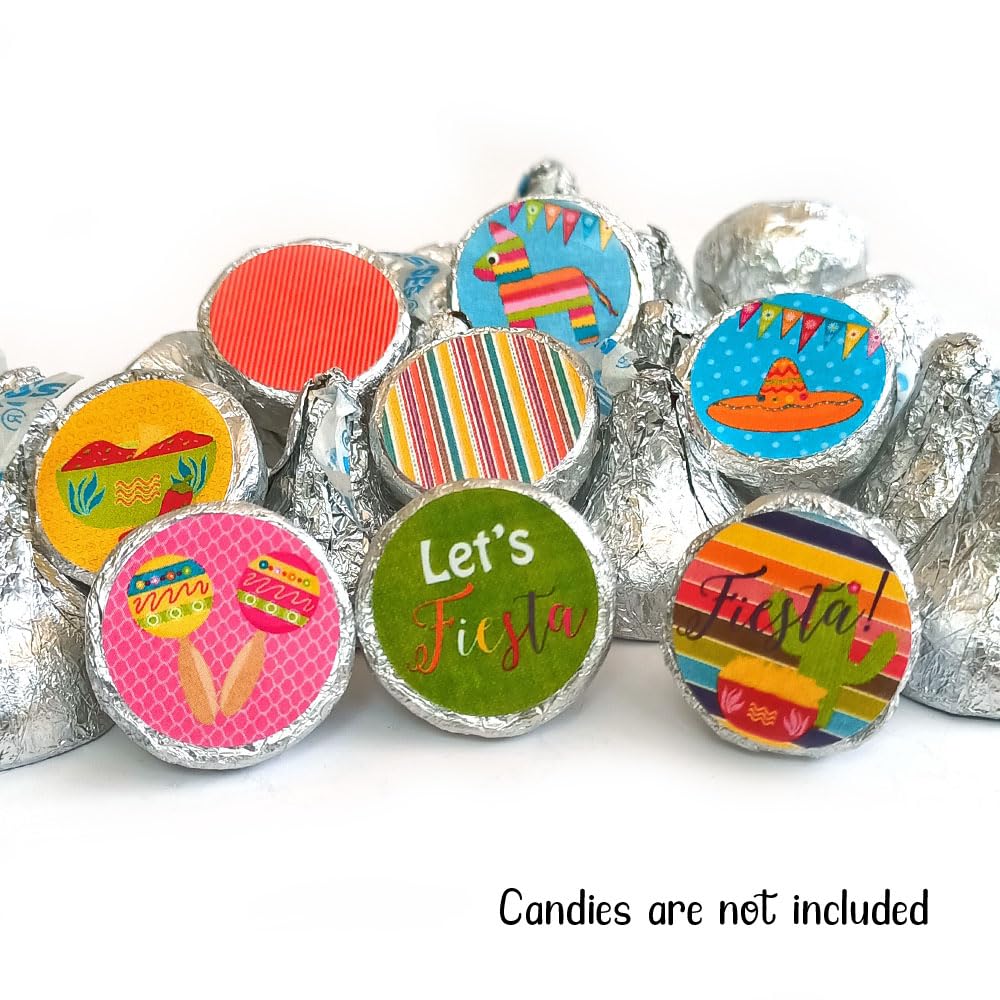 Fiesta Labels for Hershey’s Kisses Chocolates by Adore By Nat – Cinco De Mayo Festival Party Stickers – Set of 240