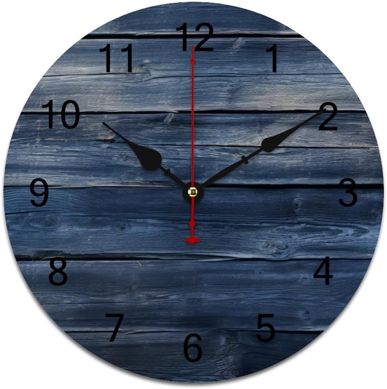 Relojes de pared de 12 pulgadas para sala de estar, reloj de pared silencioso a pilas, reloj de madera rústica de granja, fácil de leer, decoración