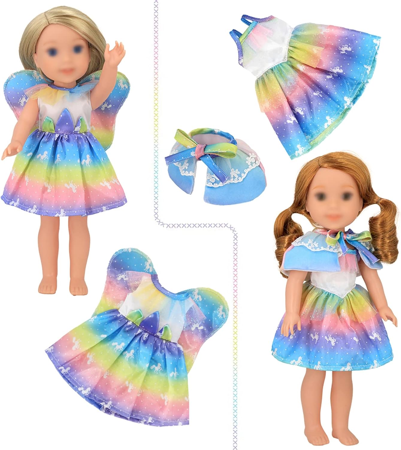 SOTOGO 11 conjuntos de ropa de muñeca americana Wellie trajes de trajes de pijama, trajes de baño, ropa de muñeca de los deseadores de niñas para