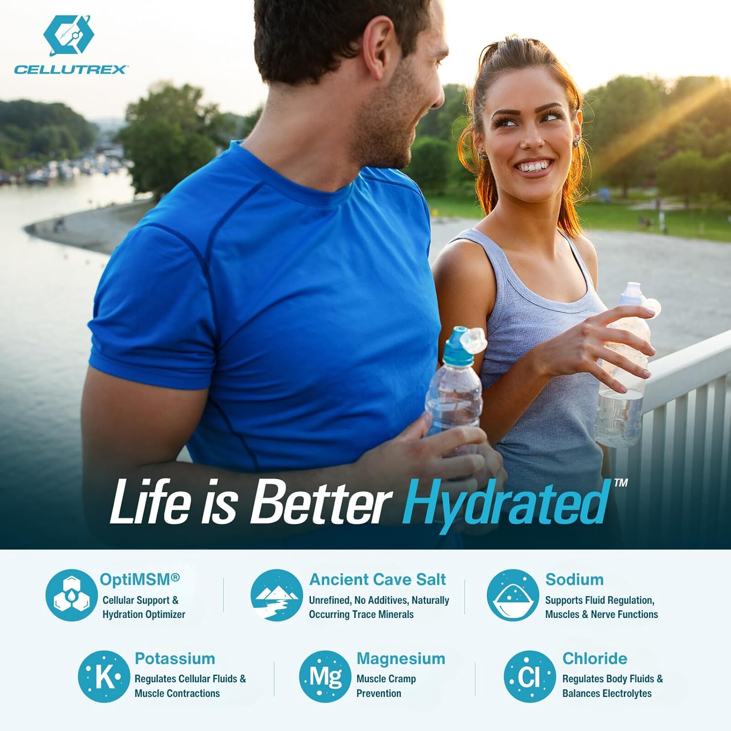 Cellutrex H2O (Hydrate 2 Optimize) – Paquetes de polvo de limonada de cereza  Mezcla de bebida con electrolitos  Fácil de abrir una sola porción