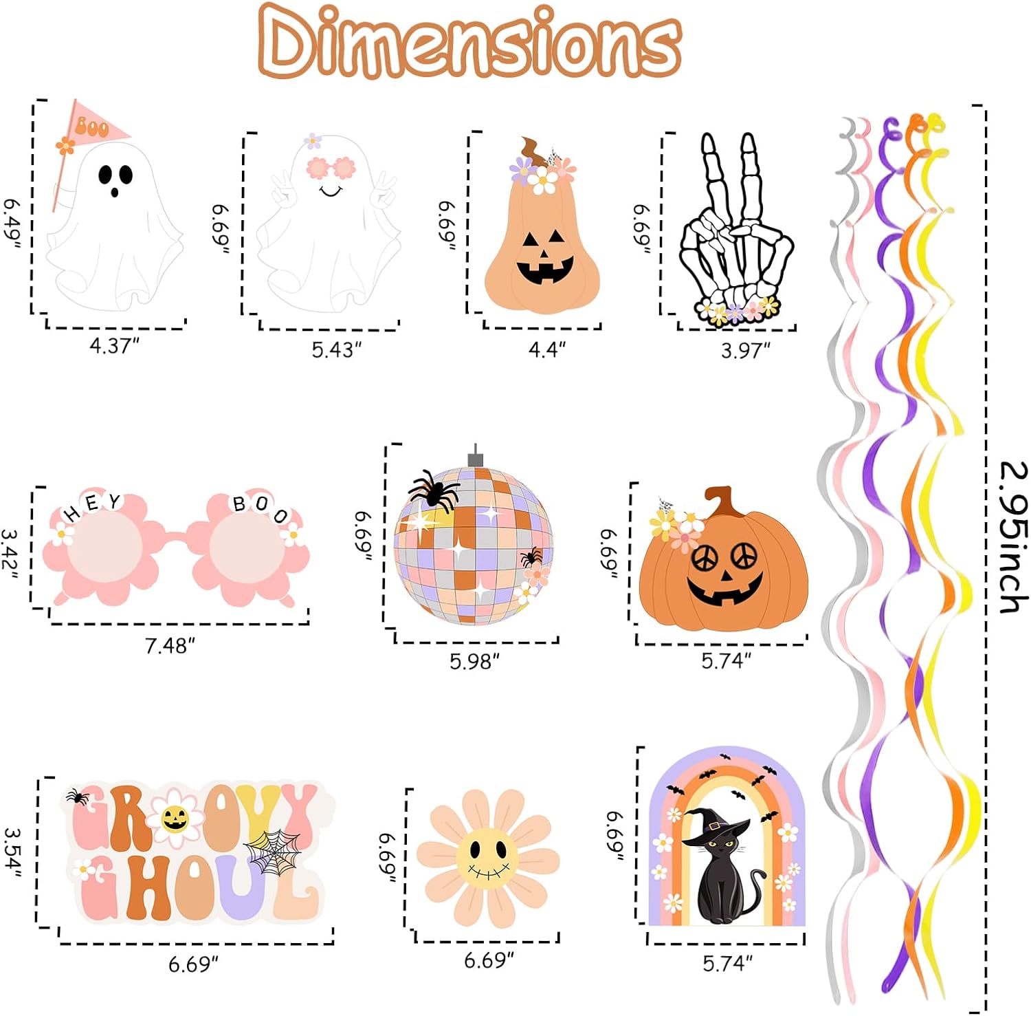 20 decoraciones geniales de Halloween, hippie de Halloween, remolinos colgantes de remolinos espeluznantes y espeluznantes serpentinas para