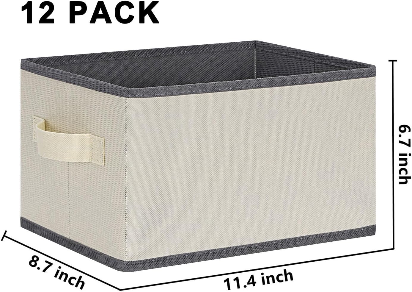 LHZK Paquete de 12 cestas de almacenamiento para estantes, contenedores plegables de tela para organizar estantes, armarios, regalos decorativos,