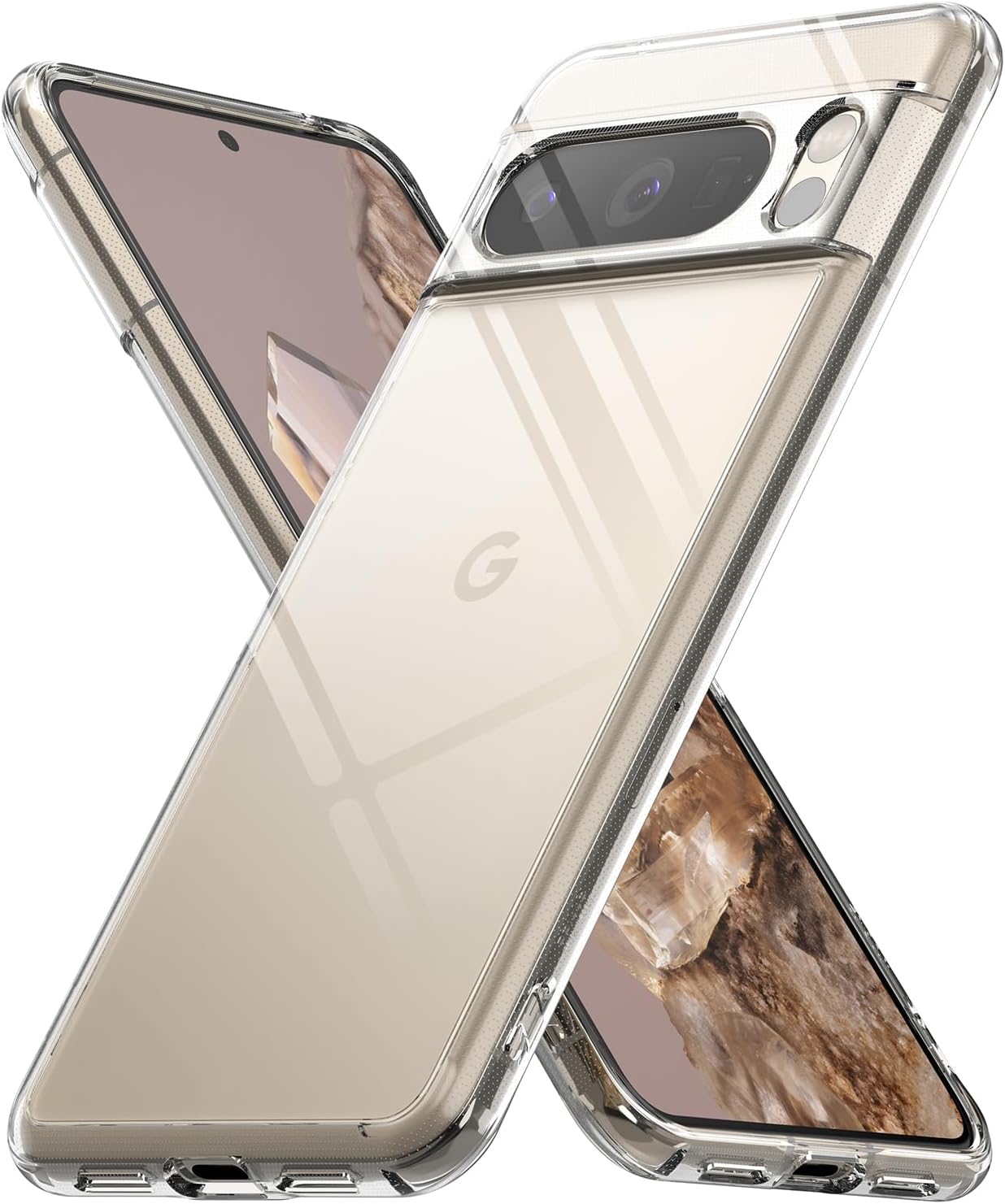 Ringke Fusion recortes precisos para lentes de cámara Compatible con Google Pixel 8 Pro, funda transparente a prueba de golpes para mujeres,