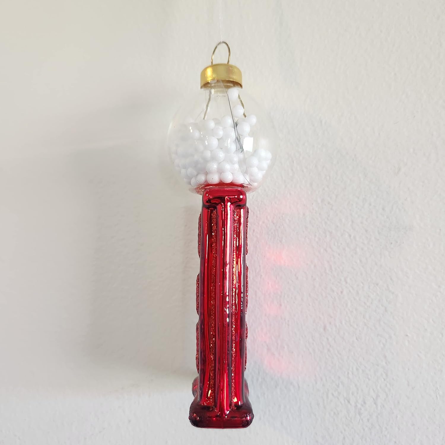 Adorno navideño de cristal PEZ con forma de globo de nieve