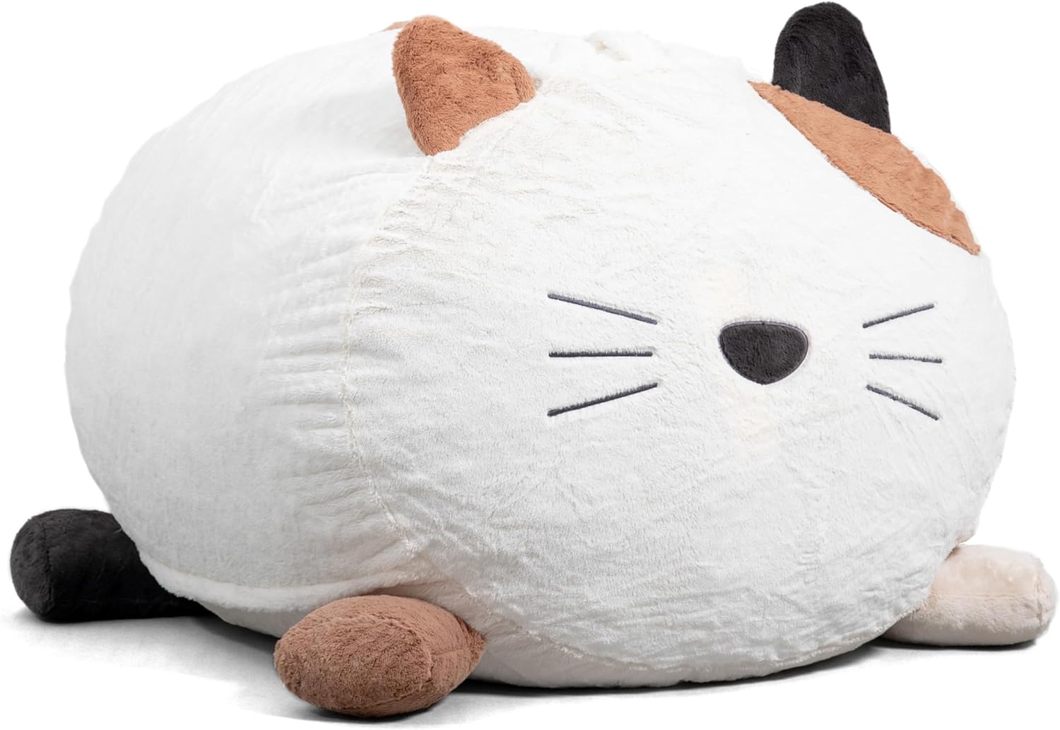Big Joe Wild Things – Puf de animales relleno de espuma con funda extraíble, Francesca Feline Snugglepuff, piel sintética suave, 3 pies de grande