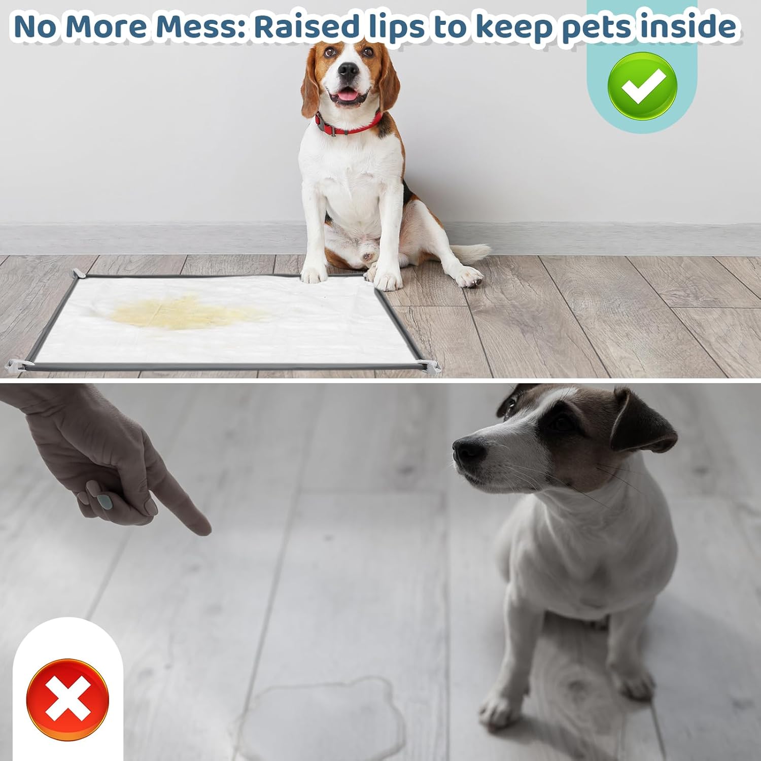 1 soporte para almohadilla de orina de 30 x 24 pulgadas, bandeja de silicona para orinal para perros, bandeja para orinal sin derrames, soporte para