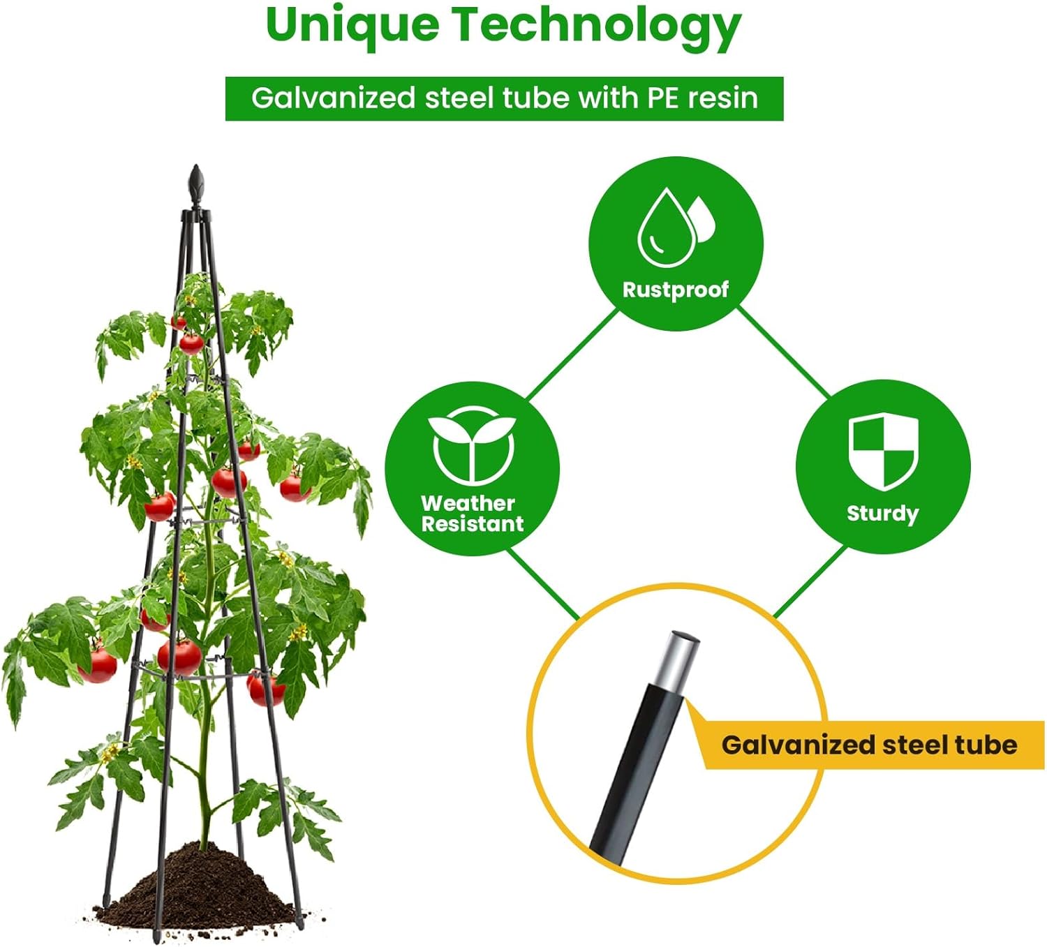 Enrejado de jardín para plantas trepadoras al aire libre, enrejado de plantas de 4 pies de alto con brazos de estaca ajustables de 3 niveles para