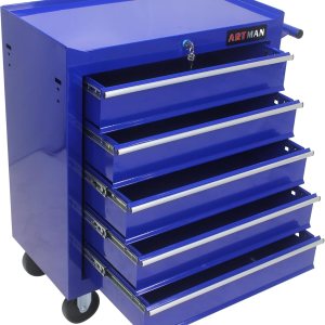 Caja de herramientas con ruedas de 5 cajones con ruedas, carrito de herramientas multifuncional, gabinete de almacenamiento de herramientas Caja de herramientas con ruedas de 5 cajones con ruedas, carrito de herramientas multifuncional, gabinete de almacenamiento de herramientas