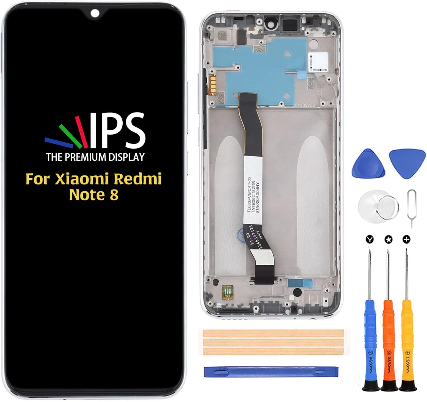 A-MIND para Xiaomi Redmi Note 8 6.3 pulgadas Pantalla LCD táctil digitalizador M1908C3JH, M1908C3JG, M1908C3JI Reemplazo de pantalla Kits de