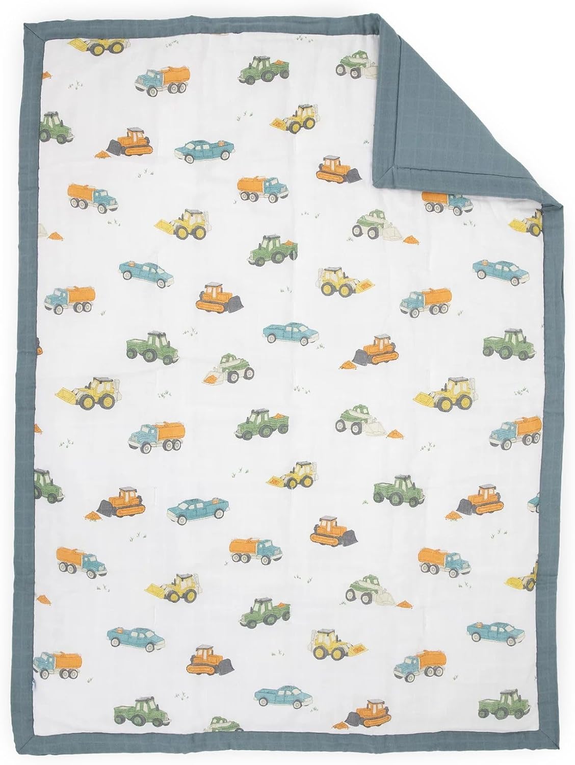 Little Unicorn Ropa de cama de muselina de algodón para niños pequeños, juego de 3 piezas, edredón, sábana para cuna, funda de almohada tipo sobre,