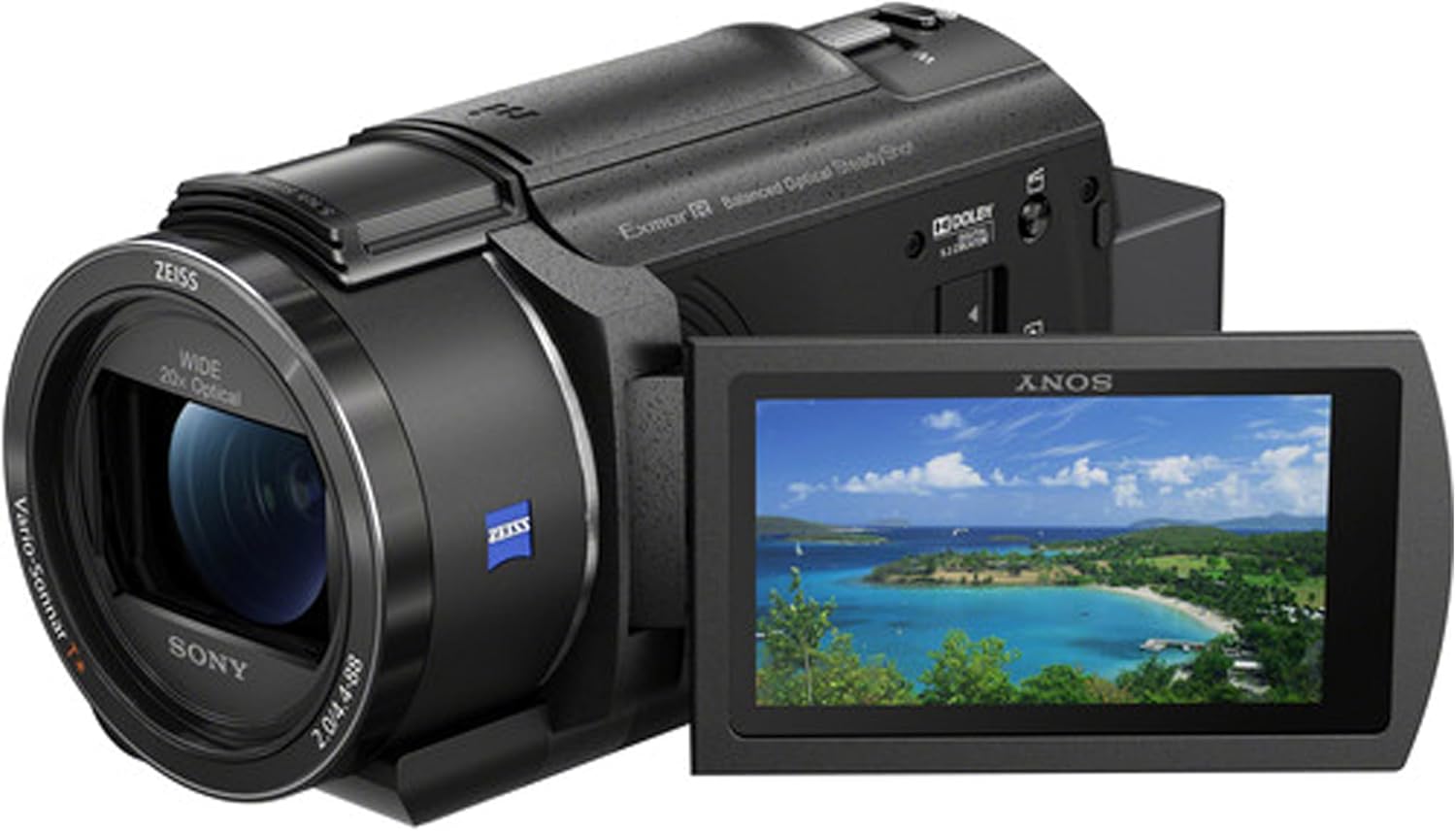 Sony FDR-AX43 UHD 4K Handycam Videocámara con tarjeta de memoria de 64 GB + micrófono + luz de video LED y más