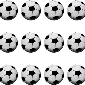 Paquete de 12 pelotas de fútbol inflables gigantes de 16 pulgadas en blanco y negro Paquete de 12 pelotas de fútbol inflables gigantes de 16 pulgadas en blanco y negro