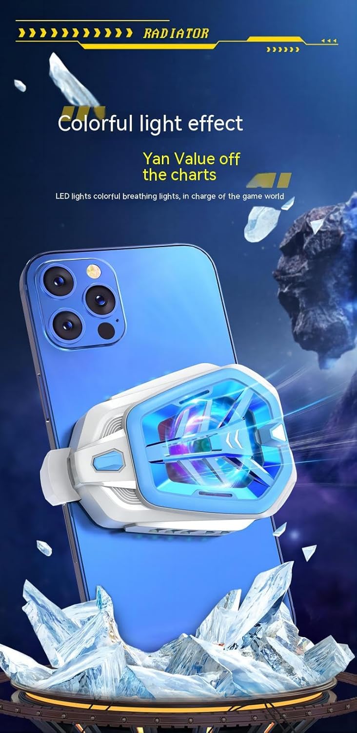 Enfriador de teléfono móvil, disipador de calor, negro, dispositivo de enfriamiento móvil compatible con teléfonos inteligentes de 2.6-3.27
