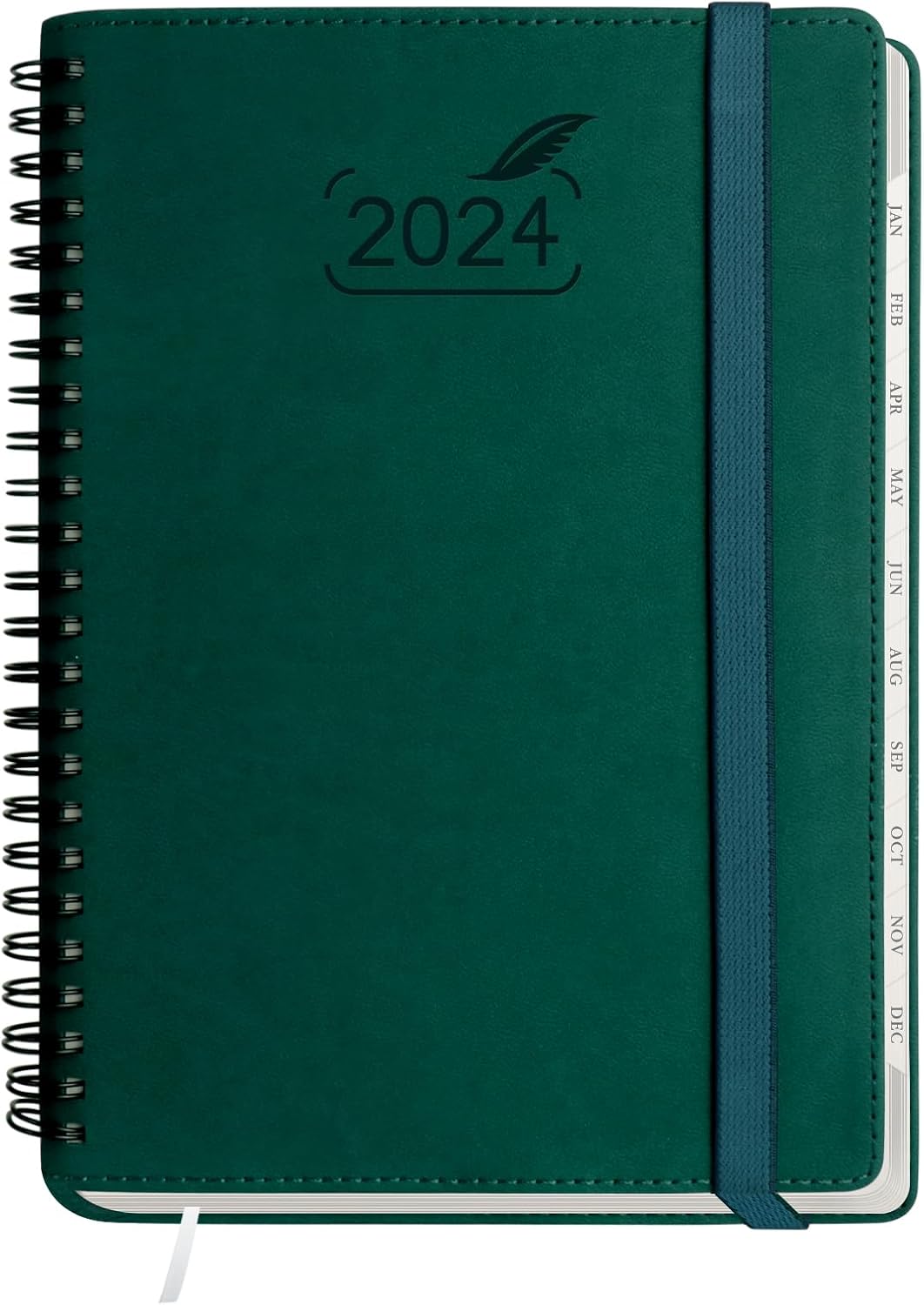 Agenda 2024 de BEZEND, calendario A5 de 5.8 x 8.5 pulgadas, agenda diaria, semanal y mensual, encuadernada en espiral, papel certificado FSC de 100