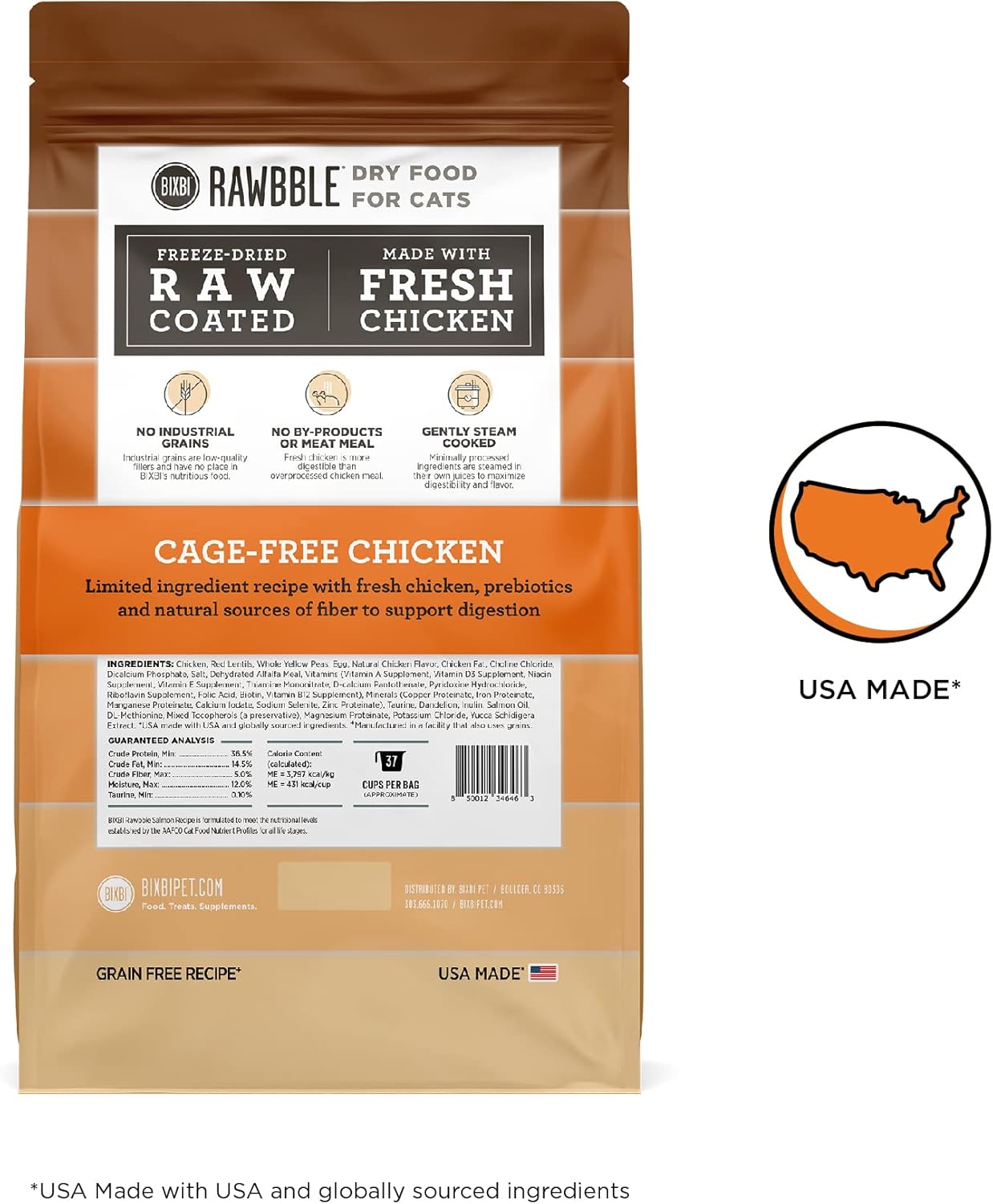 BIXBI Rawbble Receta de pollo seco para gatos, 10 libras