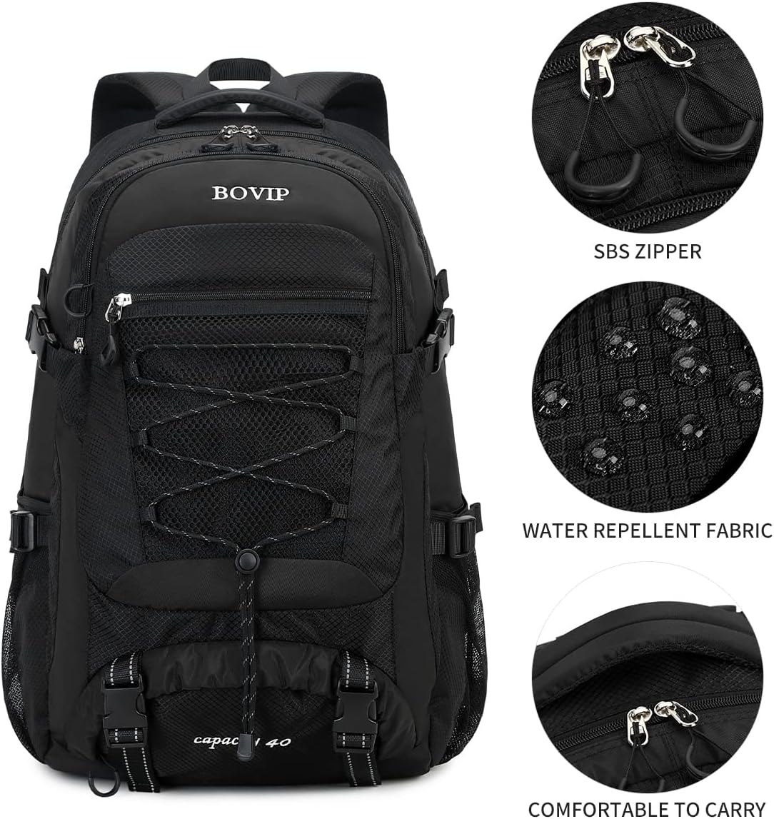BOVIP Mochila de senderismo de 40 L, impermeable, ligera, para viajes, deportes, camping, para hombres y mujeres