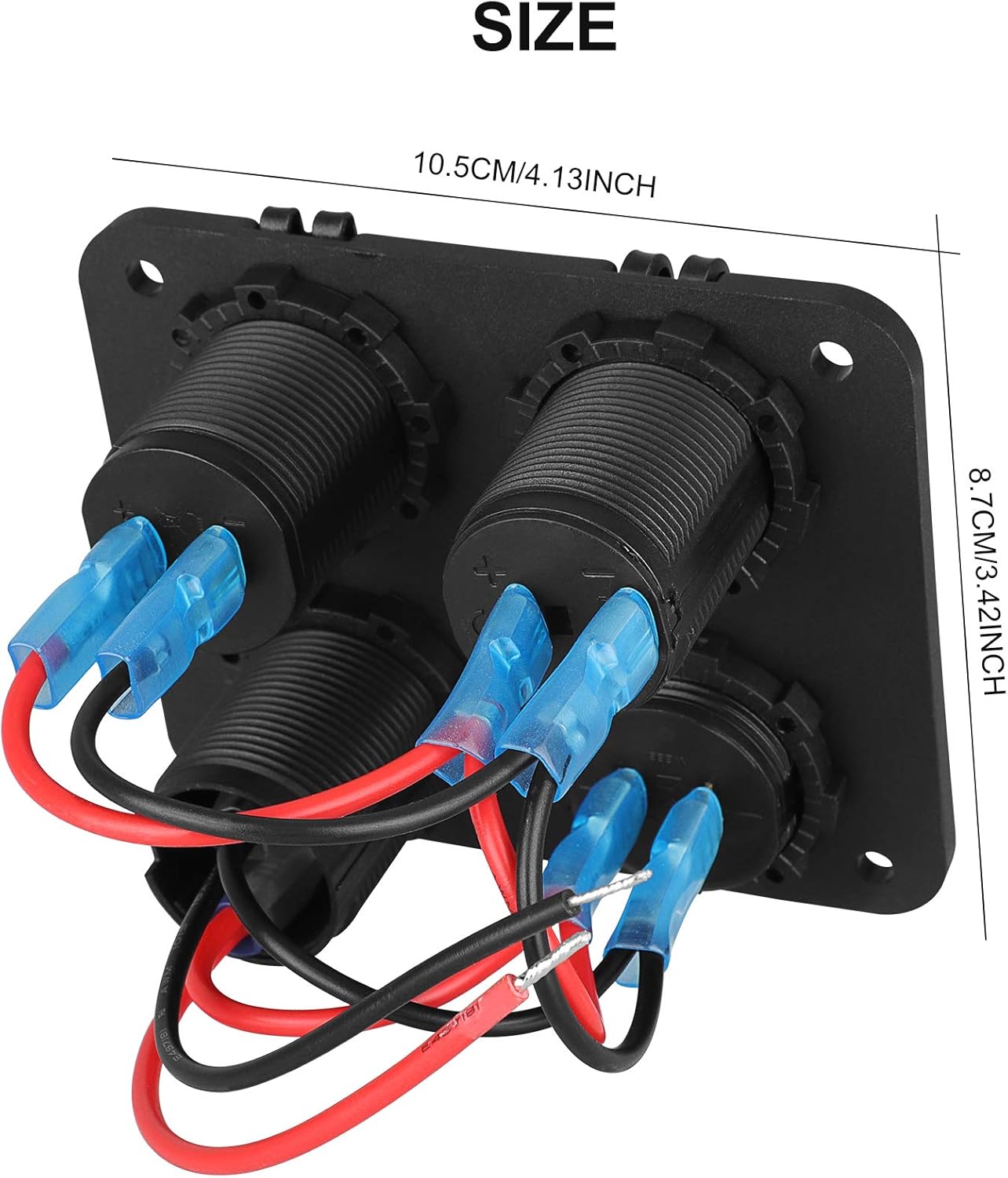 Toma de corriente USB de 12 V, panel de enchufe de cargador de automóvil marino, panel de interruptor basculante de teléfono celular impermeable con