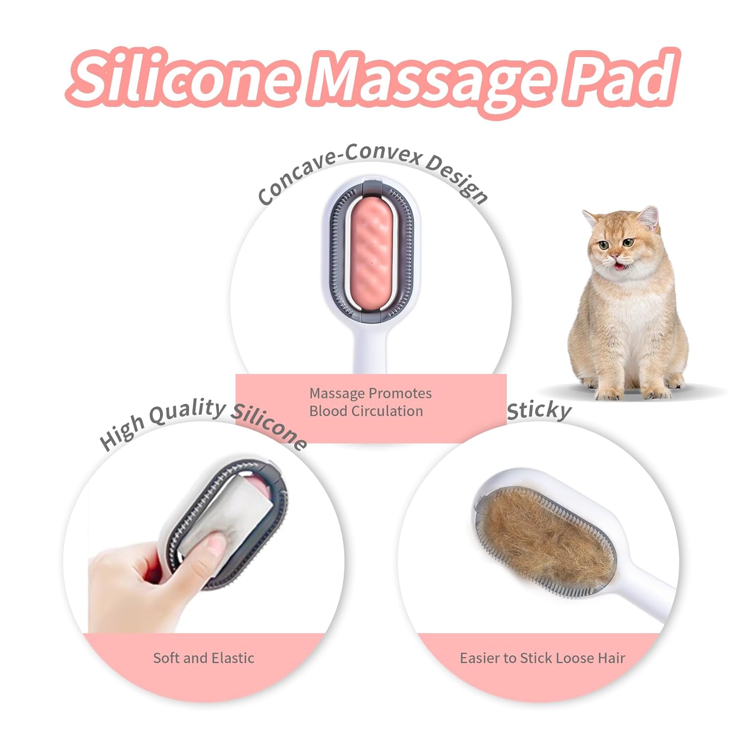Cepillo de pelo de gato con agua, cepillo de limpieza 2 en 1, cepillo adhesivo para gatos, cepillo limpiador de pelo de mascotas para gatos, peine