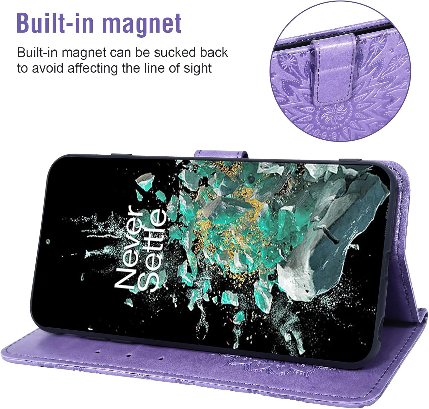 Funda para teléfono para OnePlus 10T 5GOne Plus Ace Pro Wallet con protector de pantalla de vidrio templado y funda delgada de cuero, soporte para