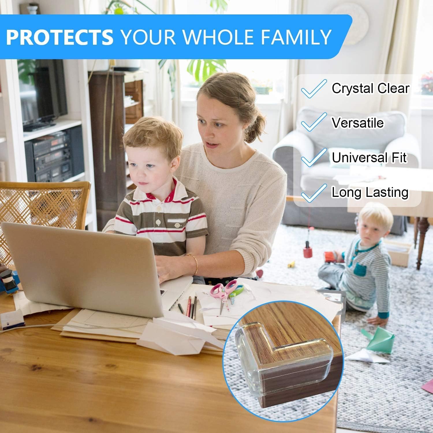Protector de esquina, paquete de 16 protectores de esquina a prueba de bebés, los mejores protectores de borde de mesa transparentes para mantener