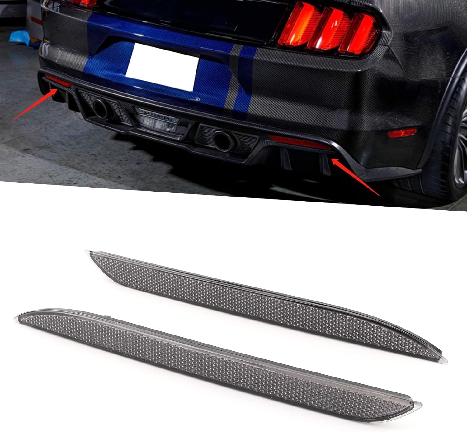 Fydun Reemplazo del reflector de luz de parachoques trasero exterior para Ford Mustang 20152017