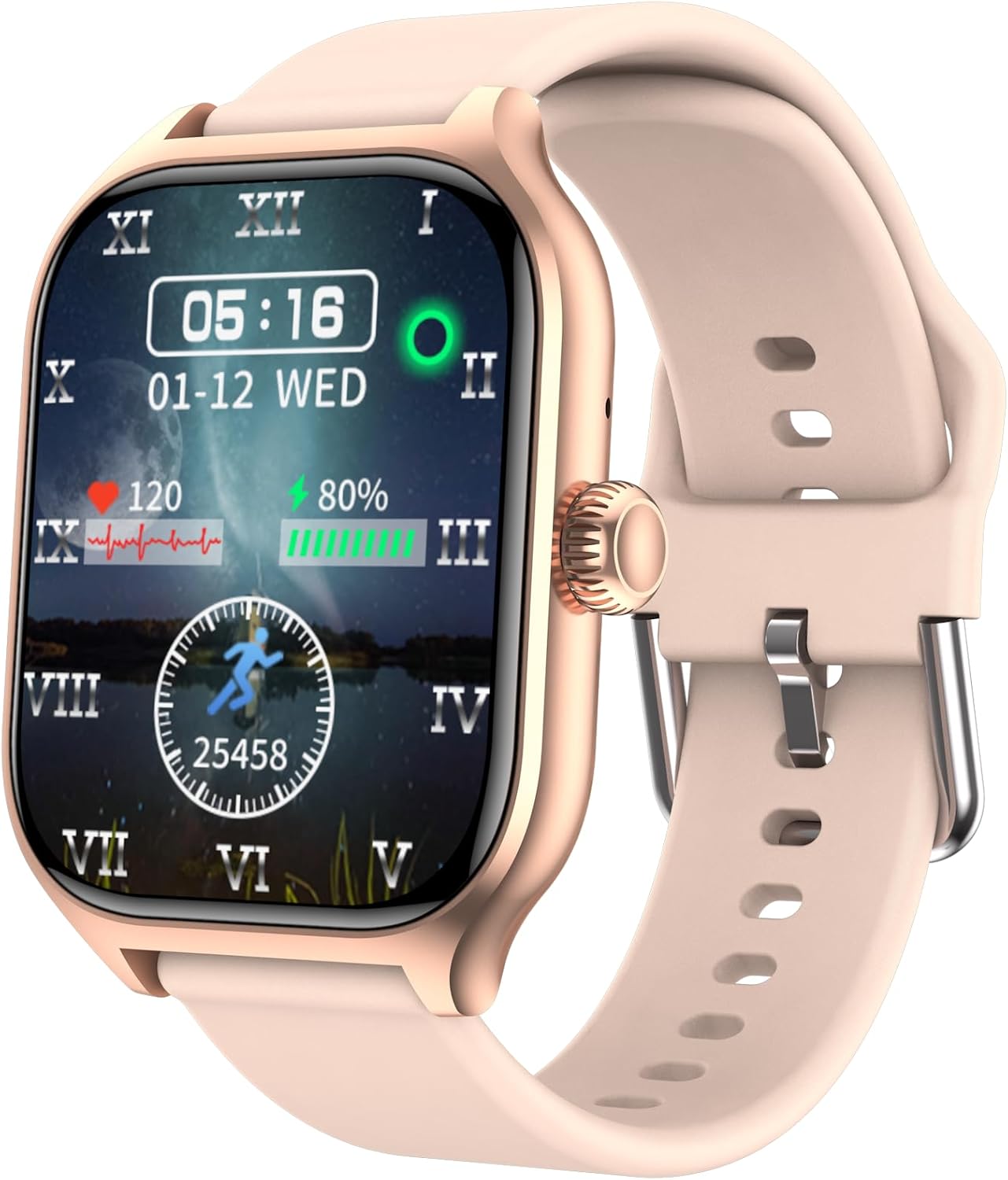 AERXHF Reloj inteligente con rastreador de actividad física para mujer, reloj para iOS y Android (respuestahacer llamadas) de 2.01 pulgadas, IP68,