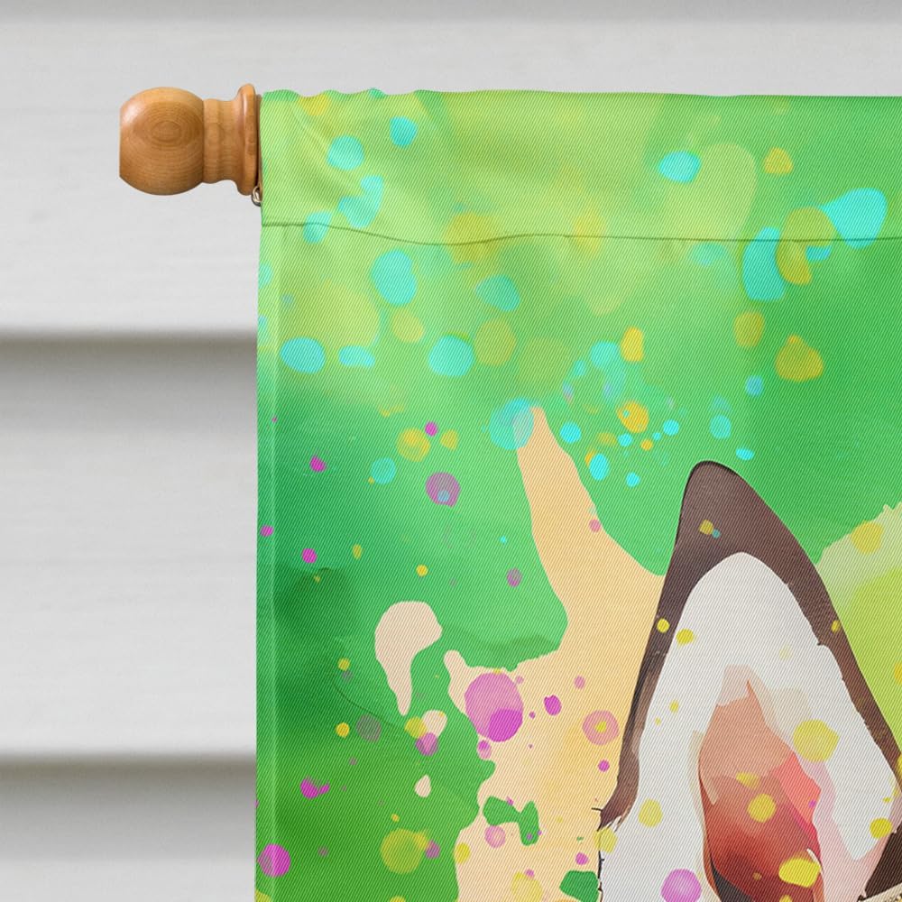 Caroline’s Treasures DAC2564CHF Siberian Husky Hippie Dawg House Flag Large Porch Sleeve Pole Decorative Outside Yard Banner Artwork Wall Hanging,