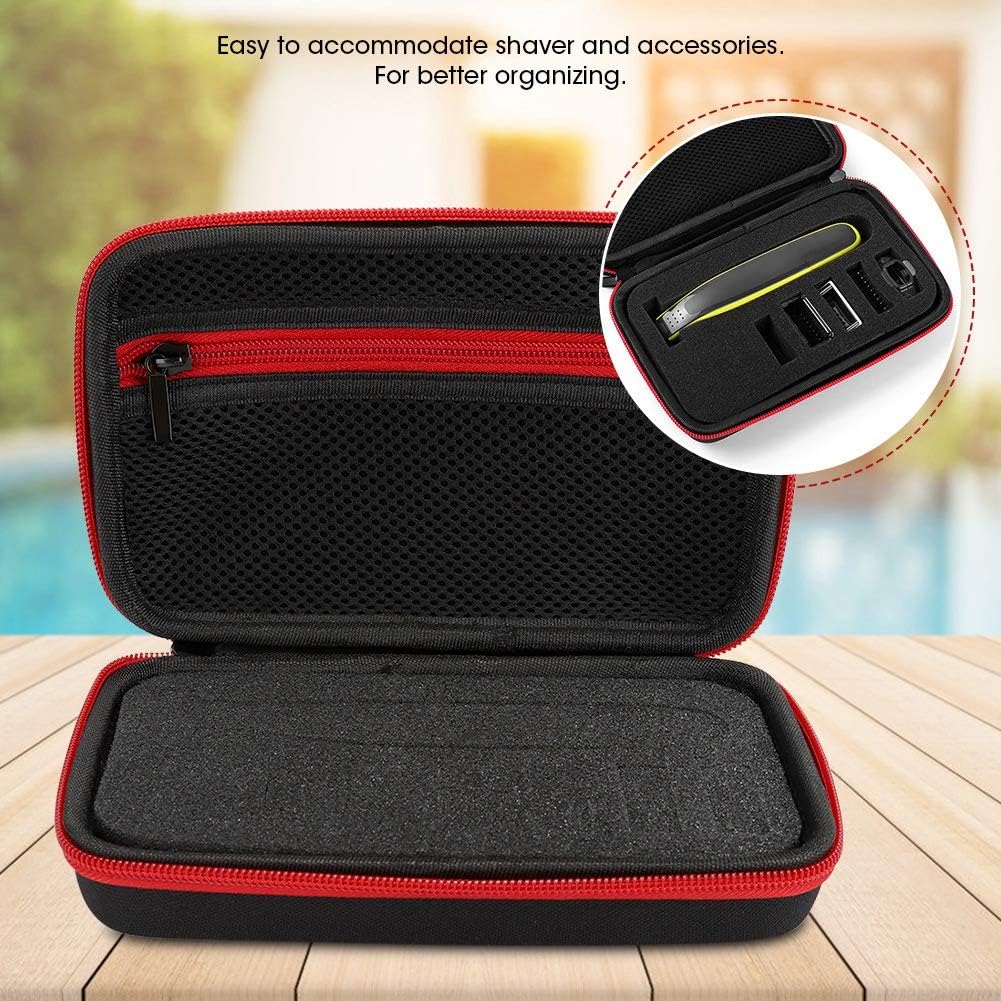 Bolsa de almacenamiento para afeitadora eléctrica, impermeable y resistente a las caídas, fácil de organizar con correa de mano y bolsa de malla