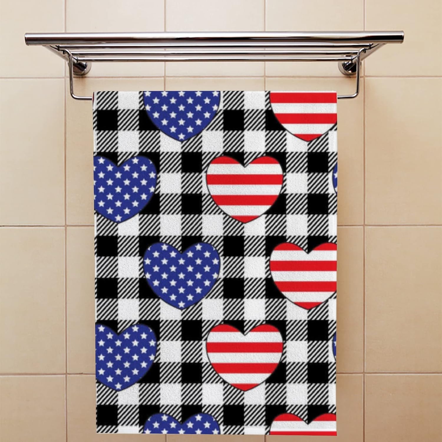 Toallas de cocina de mano para baño, paquete de 2 toallas absorbentes patrióticas para el Día de la Independencia del 4 de julio