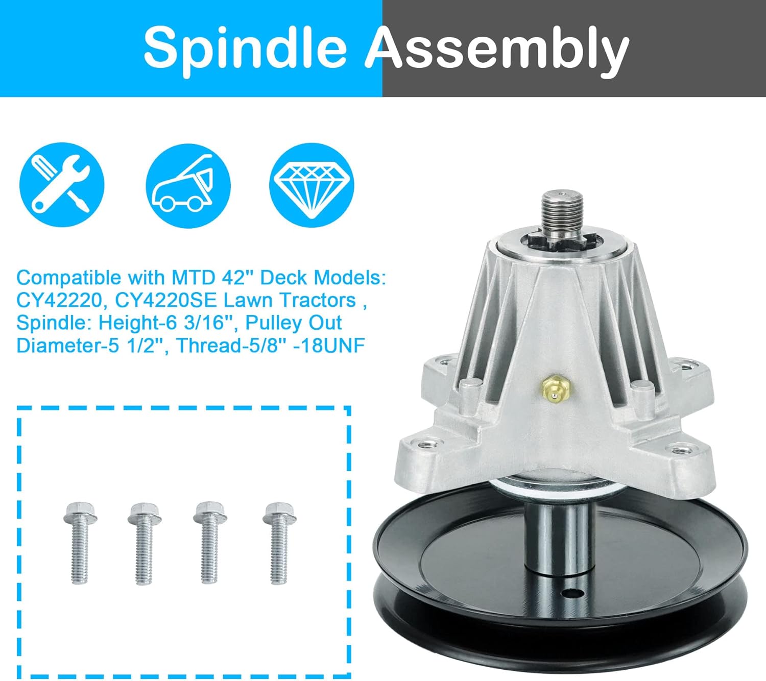 Conjunto de husillo de cubierta LT42 618-06976 918-06976 Se adapta para MTD Cub Cadet 42 pulgadas Deck XT1-LT42 XT2-LX42 131PA1ZS099 CYT4220