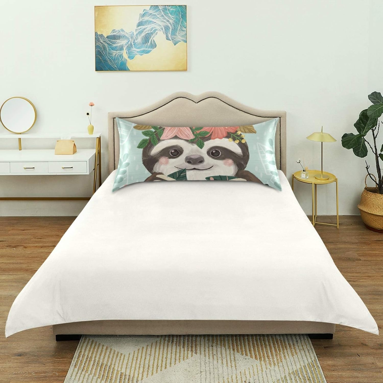 xigua Fundas de almohada de satén de perezoso transpirable para cabello y piel, funda de almohada sin cremallera con cierre de sobre para sofá,