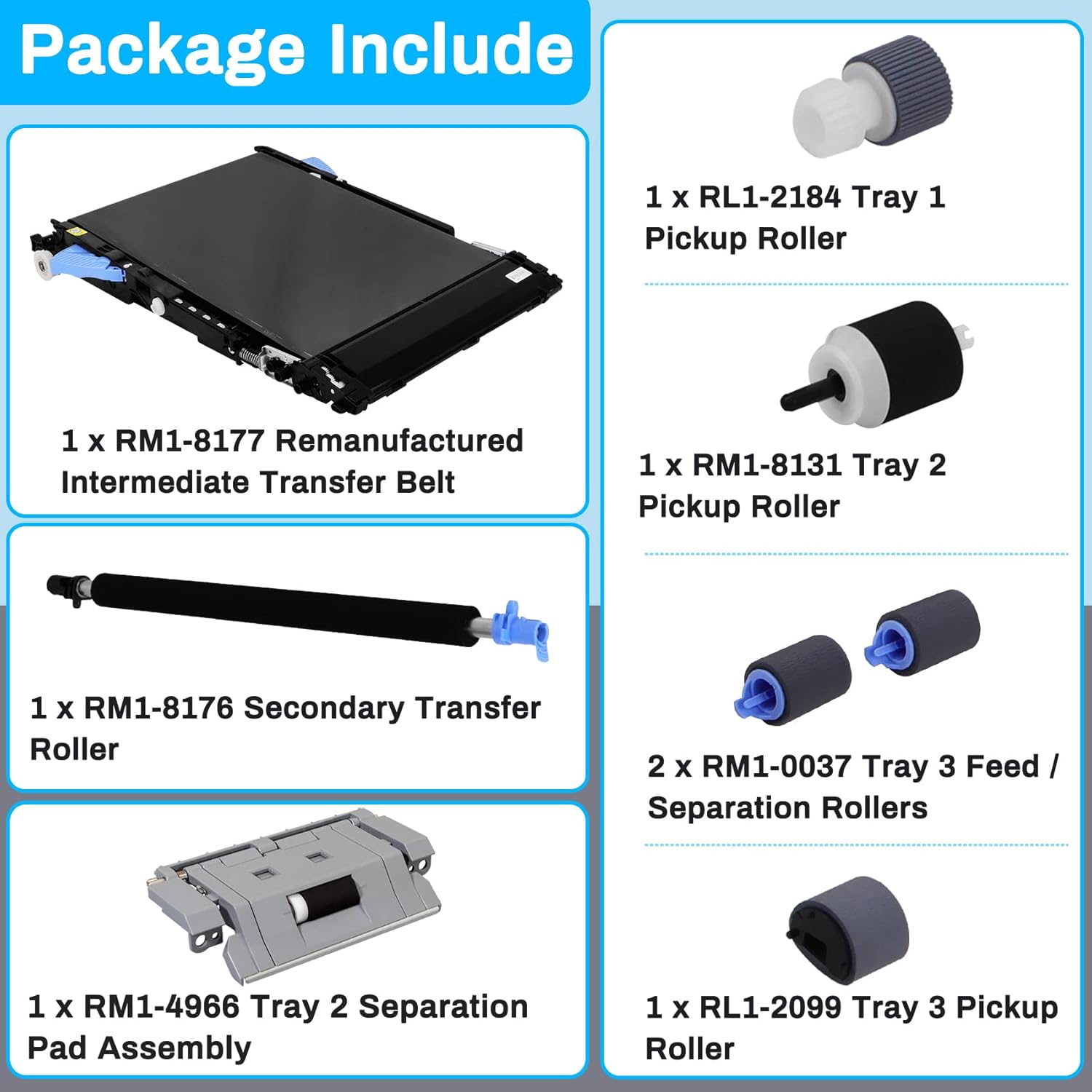 CC468-67927 CC468-67907 Kit de transferencia para impresoras M570  M575  CM3530  CP3525 incluye RM1-8177 ITB, CC468-67914 rodillo de transferencia y