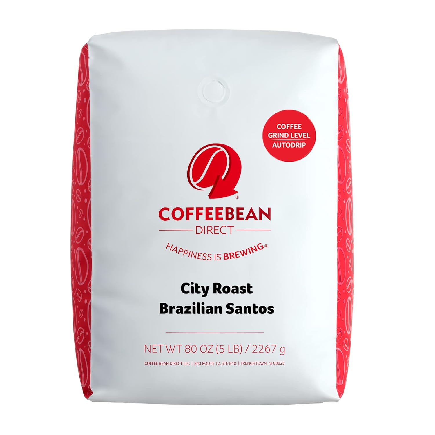 Coffee Bean Direct City Roast Santos brasileños, café molido, bolsa de 5 libras