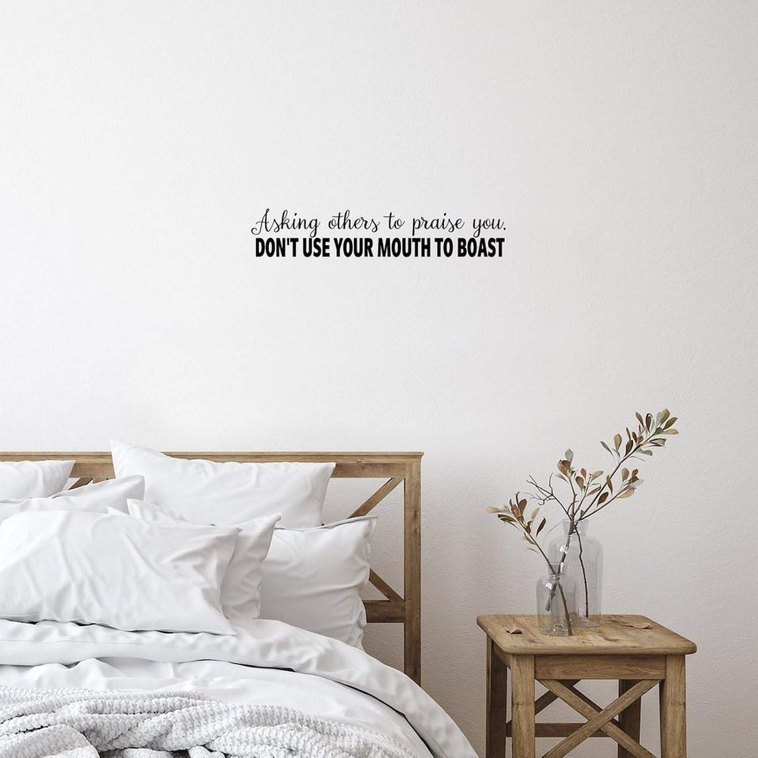 Calcomanía de pared con texto en inglés Asking Other to Praise You Don’t Use Your Mouth to Boast (Asking Other to Praise You Don’t Use Your Mouth to