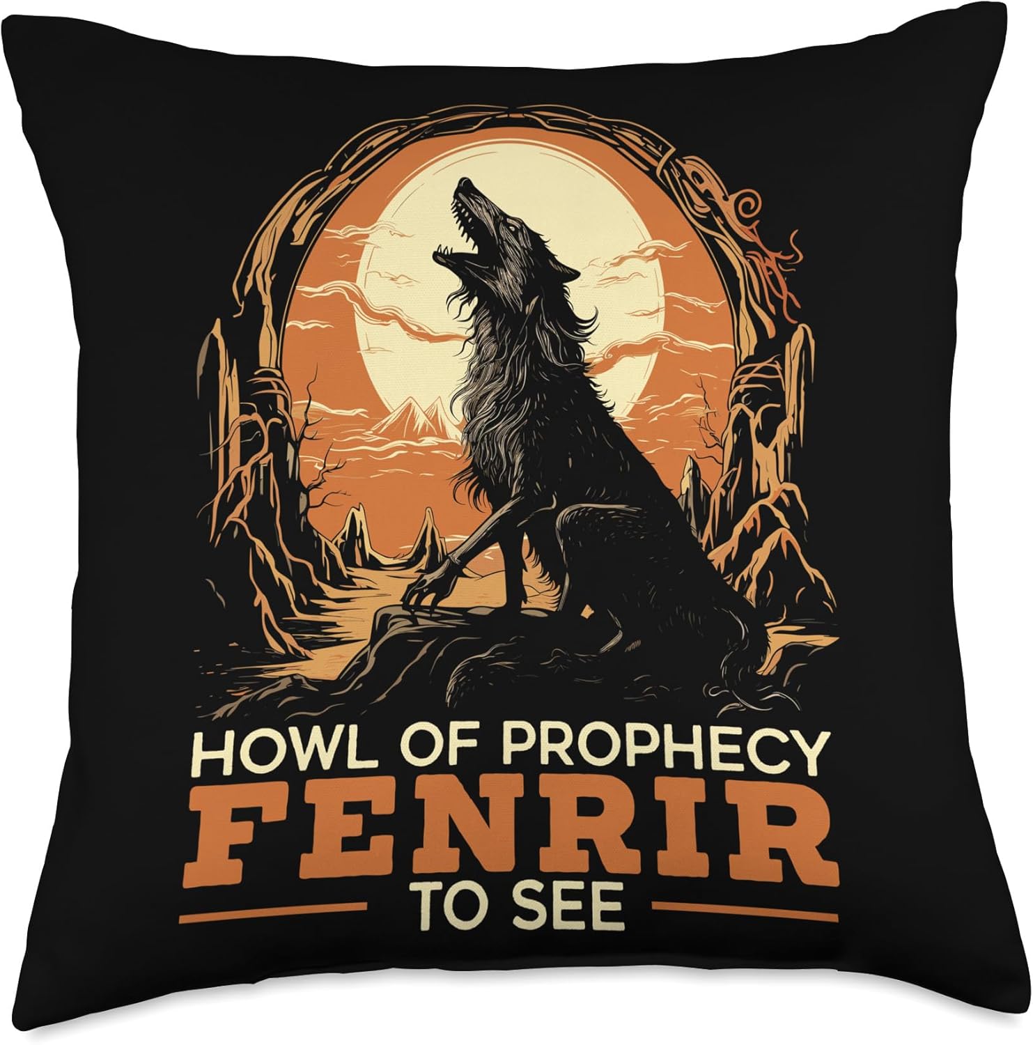Fenrir Viking Scandinavian Pride Norsemen Odins Wolf – Almohada de 18 x 18 pulgadas, multicolor