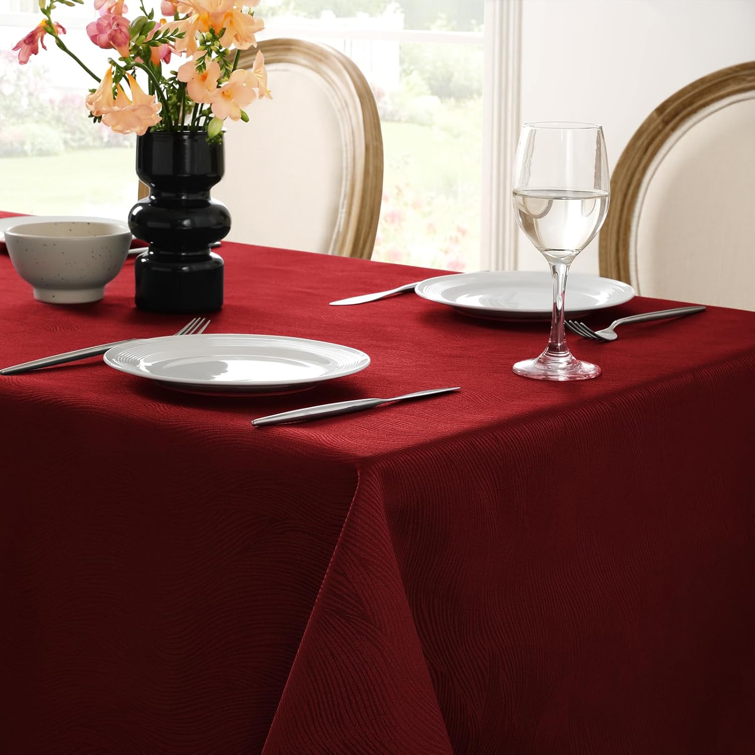Softalker Mantel rectangular de jacquard navideño, diseño de remolino, impermeable, resistente a las manchas, sin arrugas, peso pesado, para cenas,